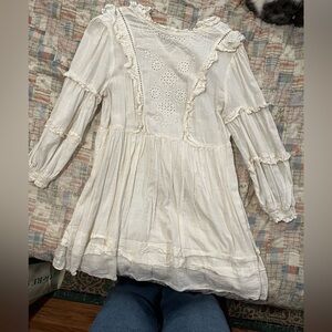 Urban Outfitters Cream Eyelet Dress